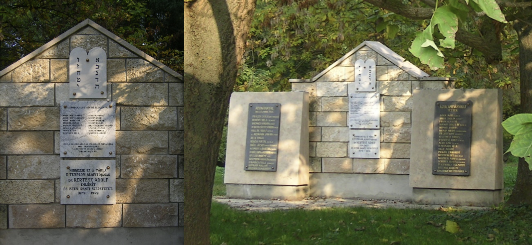 A zsinagóga helyén felállított holokauszt emlékmű